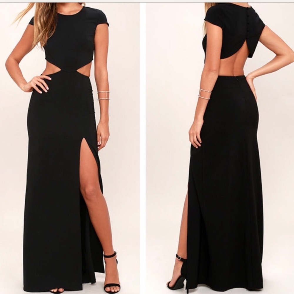 Lulu’s black cut out maxi dress